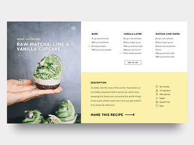 Recipe 040 clean color block cooking daily ui daily ui 040 dailyui dailyui040 recipe ui
