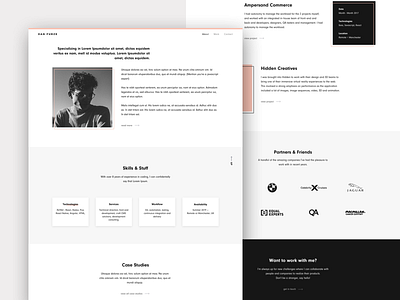Personal Website about minimalist minimalist design personal personal brand portfolio portfolio design ui white and black
