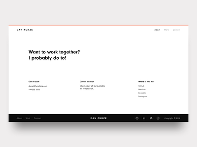 Contact Page contact contact page minimal monochromatic personal brand portfolio ui web design white space
