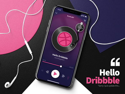 Hello Dribbble app debut hello music player ui