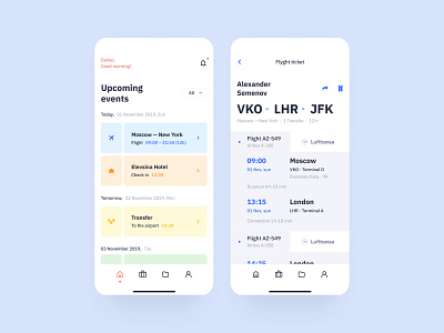 Mobile app for travel agency design event flying hotel interace interface ios mobile app planing ticket timeline transfer travel ui ux