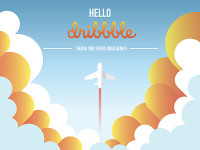 Hello Dribble debutshot firstshot flyflyaway hello illustration travel trip