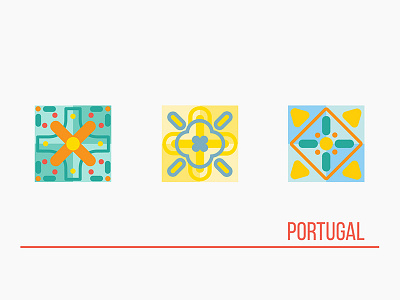 Pogtugal - icon azulejo color graphic icon illustration minimal portugal print simple