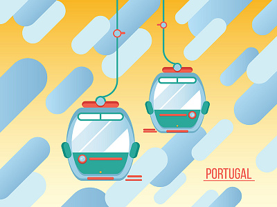 Portugal funicular funicular gradient graphic illustration lisbon minimal portugal postcard