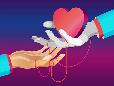 Heart and hands colors graphic hands heart illustration people threads