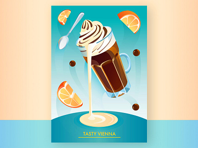 Vienna coffee postcard art chocolate coffee graphic illustration postcard sweet vector vienna