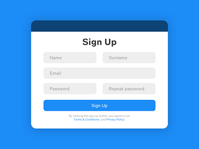 Daily UI #001 - Sign Up dailyui design form signup webdesign