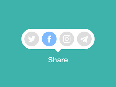 Daily UI #010 - Social Share clean dailyui design facebook flat instagram minimal share social socialshare telegram twitter ui webdesign