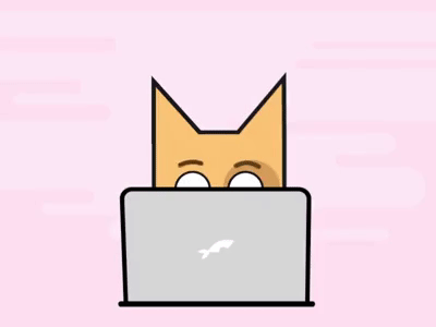 Cat animation animation cat character flat laptop motion