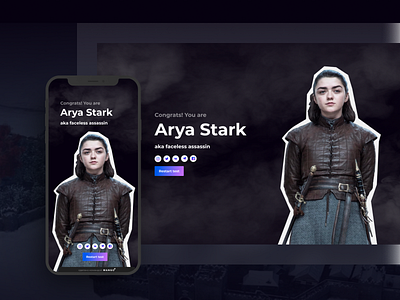 Game of Thrones test – Result page animation game of thrones got interaction stark ui ux webdesign