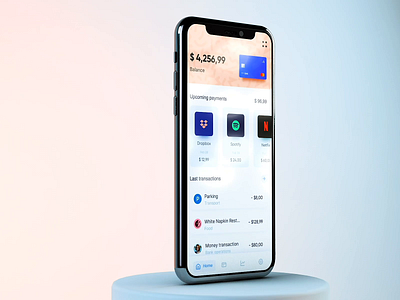 Banking App animation bank cards cinema 4d expenses graphs ios management mobile mobile app mobile app design mobile design mobile ui transactions