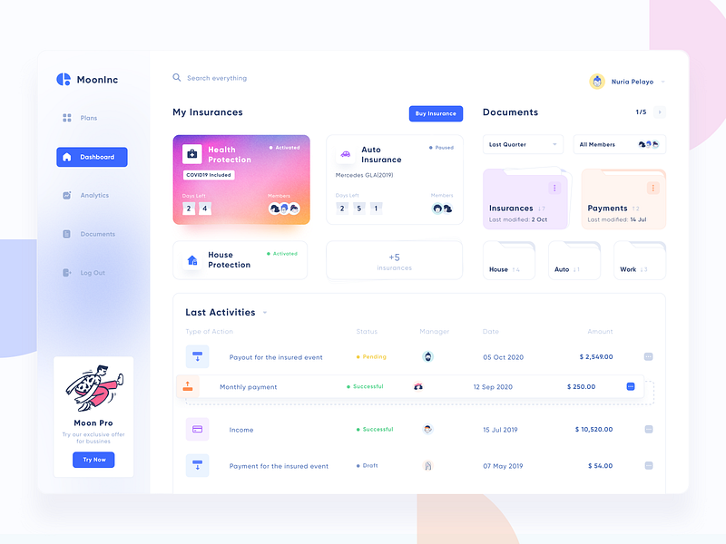 Insurance Dashboard designs, themes, templates and downloadable graphic ...