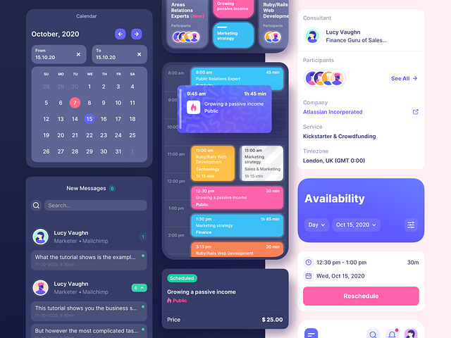 Calendar For Scheduling Consultations Mobile App by UGEM on Dribbble