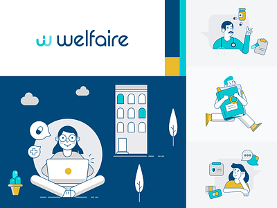 Health Insurance Platform Branding Illustrations