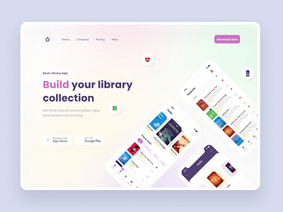 Books App Landing Animation aftereffects animation books books app bookshop concept dailyui hero banner hero section home page landing landing page landingpage main page minimalistic motion web web design website website design