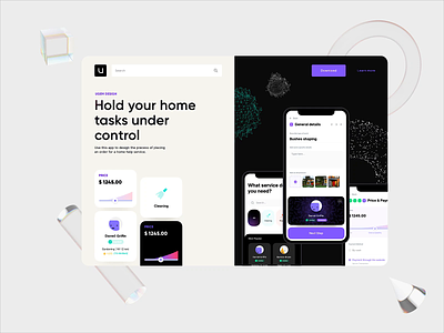 Service Providers Search App Landing aftereffects animation app banner cinema4d clean concept dailyui header hero interface landing main page provider search service web web design website website design
