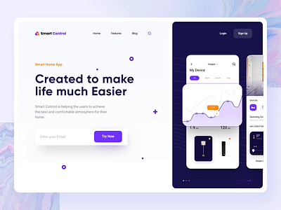 Smart Home App Hero Section Animation aftereffects animation concept dailyui hero banner hero section home page landing landing page landingpage mainpage minimalistic motion smart home smarthome wawes web web design website website design