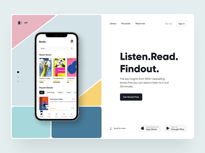 Online Books Platform - Listen and Read book concept interface store ui ux web