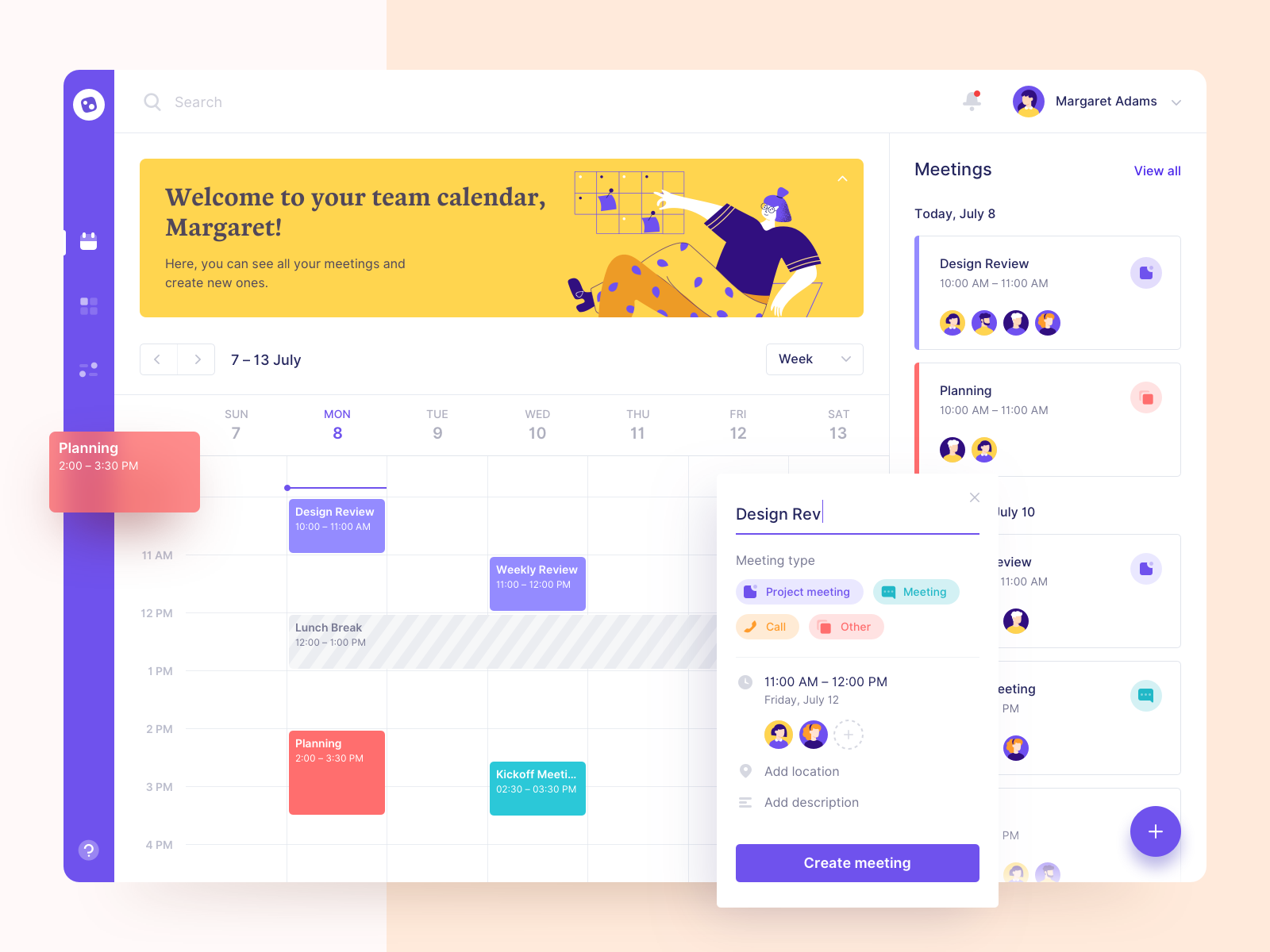 Dashboard Meeting Scheduler By UGEM On Dribbble