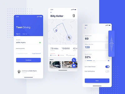 Teen Driving App cab car driver driving ios map mapping mobile app mobile design product design settings smart car taxi teenager uber ugem ui ux