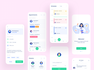 Medical App appointment clean clinic doctor ios iphone medical medicine minimal mobile mobile app mobile app design mobile application mobile design mobile ui patients schedule ui