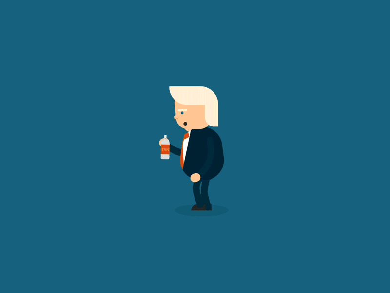 Donald Spray Tan after effects flat design gif motion graphics