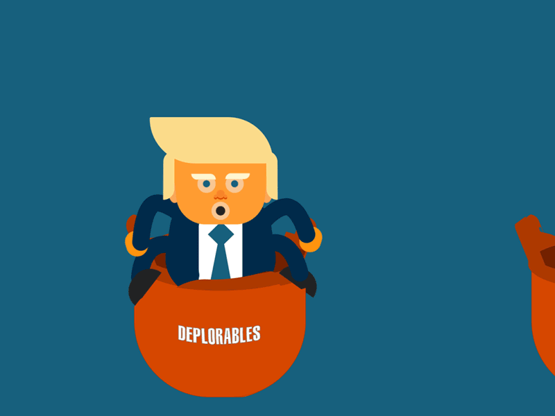 Donnie Deplorable after effects flat design gif motion graphics
