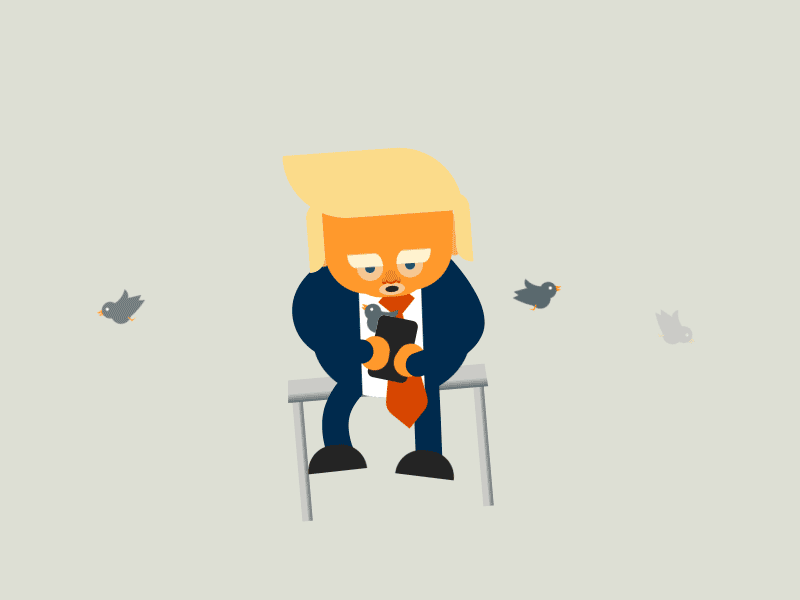 Donnie Tweets after effects flat design gif motion graphics vector illustration