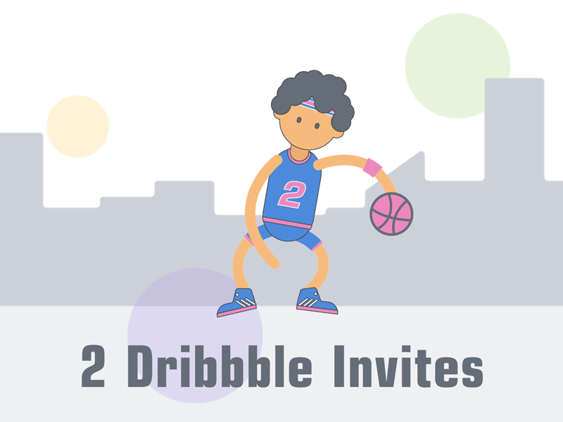 Dribbble Invites after effects flat design gif invitation invite motion graphics vector illustration
