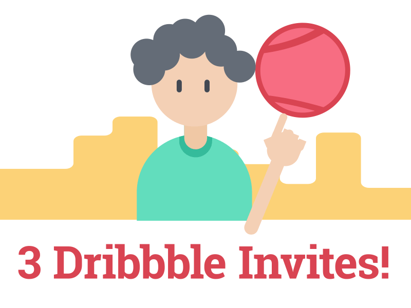 3 Dribbble Invites :) after effects flat design gif invitations invites motion graphics