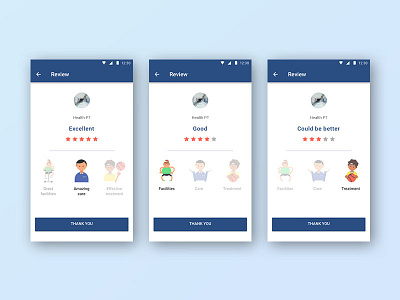 Review UI for betterPT flat design illustration interaction interface material design microinteraction review ui ux