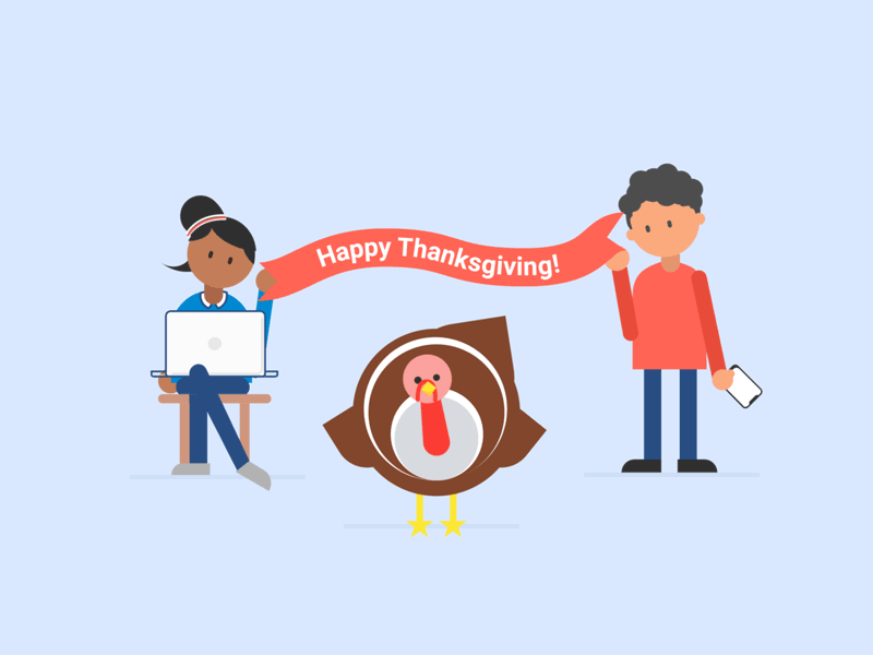 Happy Thanksgiving after effects flat design gif illustration illustrator motion graphics vector illustration