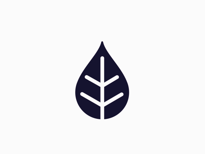 FROU logo animation cosmetics droplet geometric leaf logo nature