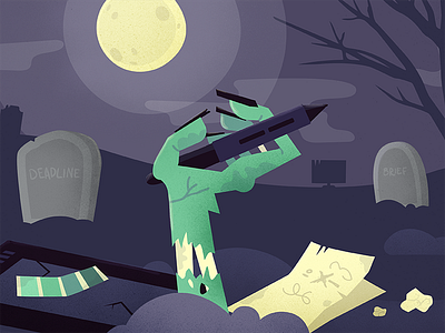 Designers' Mistakes color palette creepy death designer graphic design graveyard green mistake purple tablet tombstone zombie