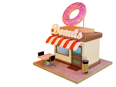 Donut Shop 3d blender design illustration model render shop
