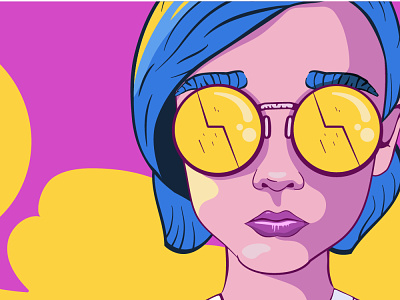 Sunny Girl digitalart girl graphic design graphics illustration illustrator sunglasses vector