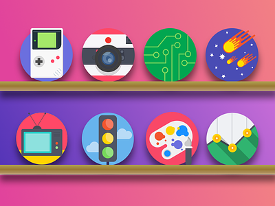 Creaticca - Round Icons camera comets icons iconset paint png sketch space svg traffic vector video games