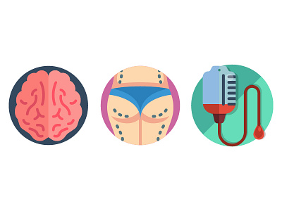 Dailyicon day 10 challenge - Create a set of Medical Icons blood brain dailyicon flat colour healthcare icon icons illustrator medical surgery svg vector