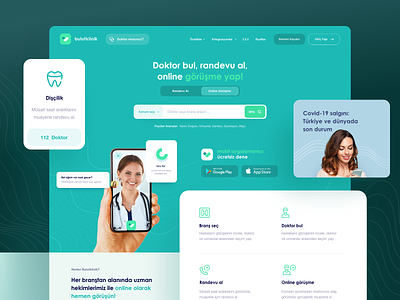 Bulutklinik Web Design app doctor examination health health app healthcare hospital product ui web design