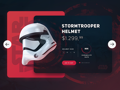 Star Wars / Stromtrooper Helmet UI card movie product shop ui ui design ux web web design