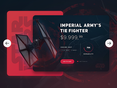 Star Wars / TIE Fighter UI card movie product shop ui ui design ux web web design