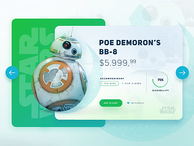 Star Wars / BB-8 UI card movie product shop ui ui card ui design ux web web design