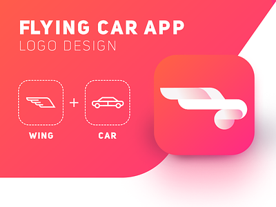 Flying Car App / Logo Design app brand car design flight icon idea identity logo tour vector wing