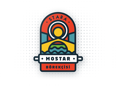 Mostar Bridge Restaurant / Logo Design badge brand bridge design food identity illustration logo vector