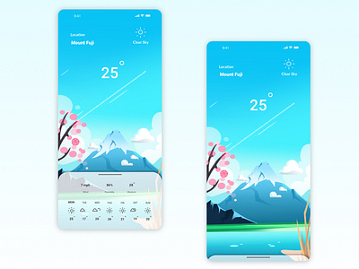 Mobile Weather App app app design design illustration japan minimal ui ux weather web