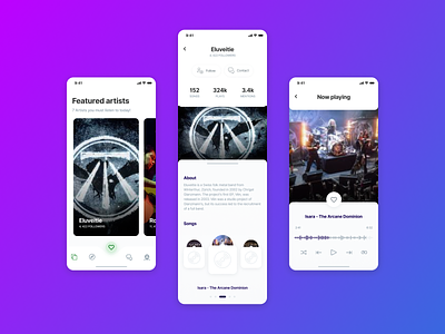 R+R : Music Streaming app mobile product ui ux