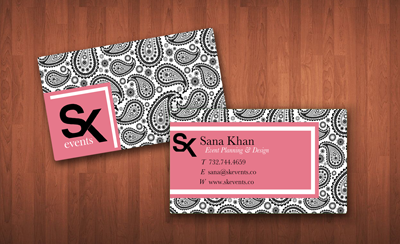 SK Events Business Cards bollywood business cards event planner wedding