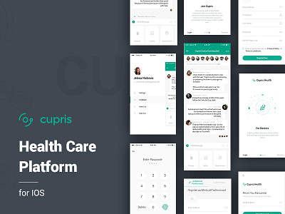 Cupris Health IOS Application app chat doctor interface ios medical menu message signup tutorial ui ux