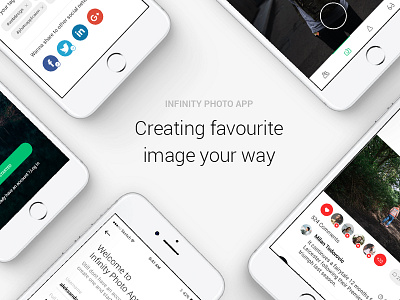 Infinity Photo iOS App album app camera feed filter ios news photo picture profile splash