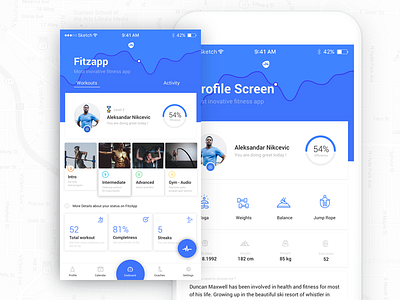 Fitzapp.com App New Look app fitness health interface ios mobile profile social sport training ui ux